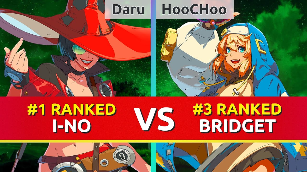 GGST ▰ Daru (#1 Ranked I-No) vs HooCHoo (#3 Ranked Bridget). Guilty Gear Strive
