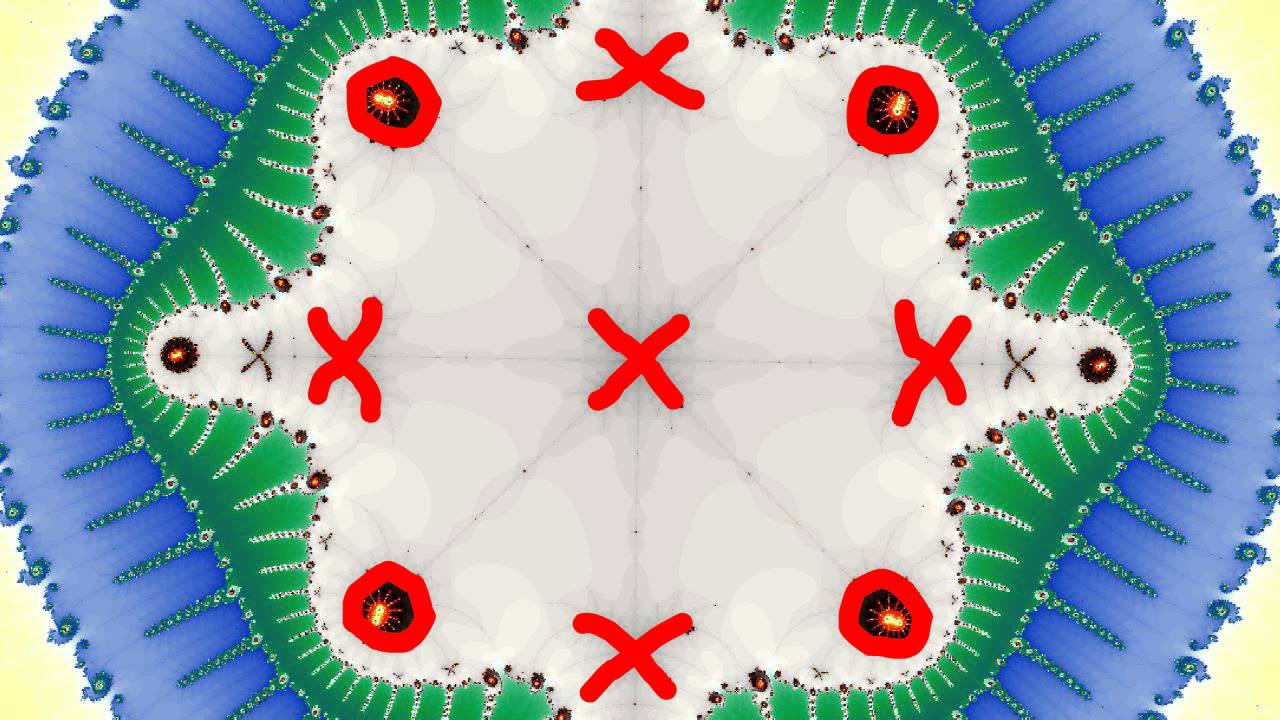 Tic-tac-toe in the Mandelbrot Set