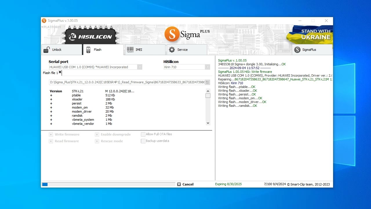 Hisilicon Kirin 710 Write Backup Firmware Sigma Tool