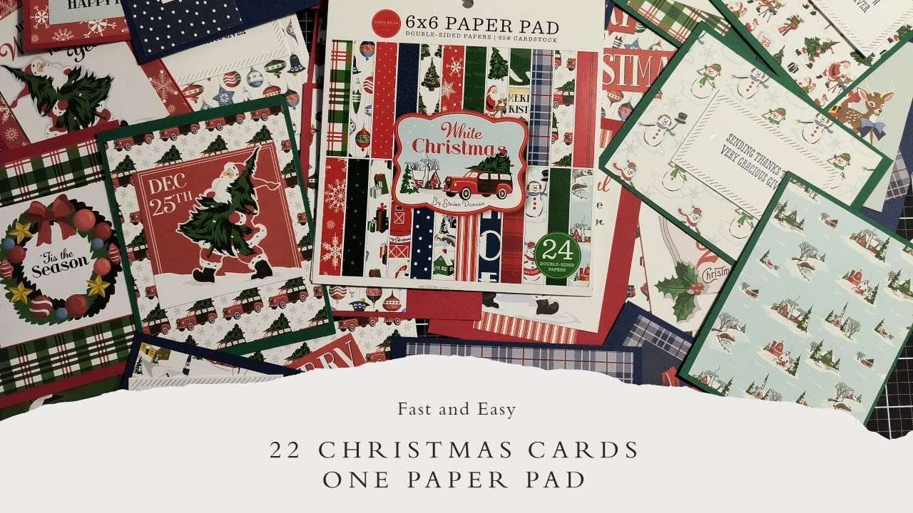22 Christmas Card with one Paper Pack - Fast and Easy!