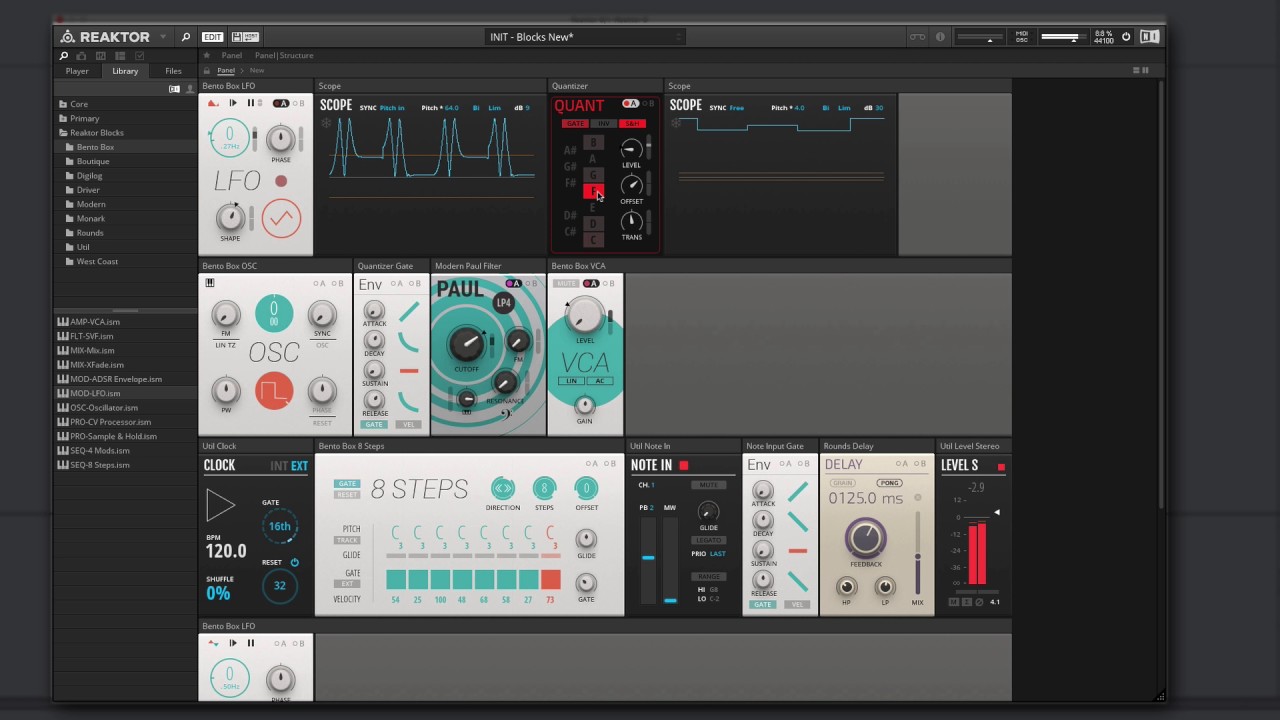 Sequencer patch with Reaktor 6 Blocks