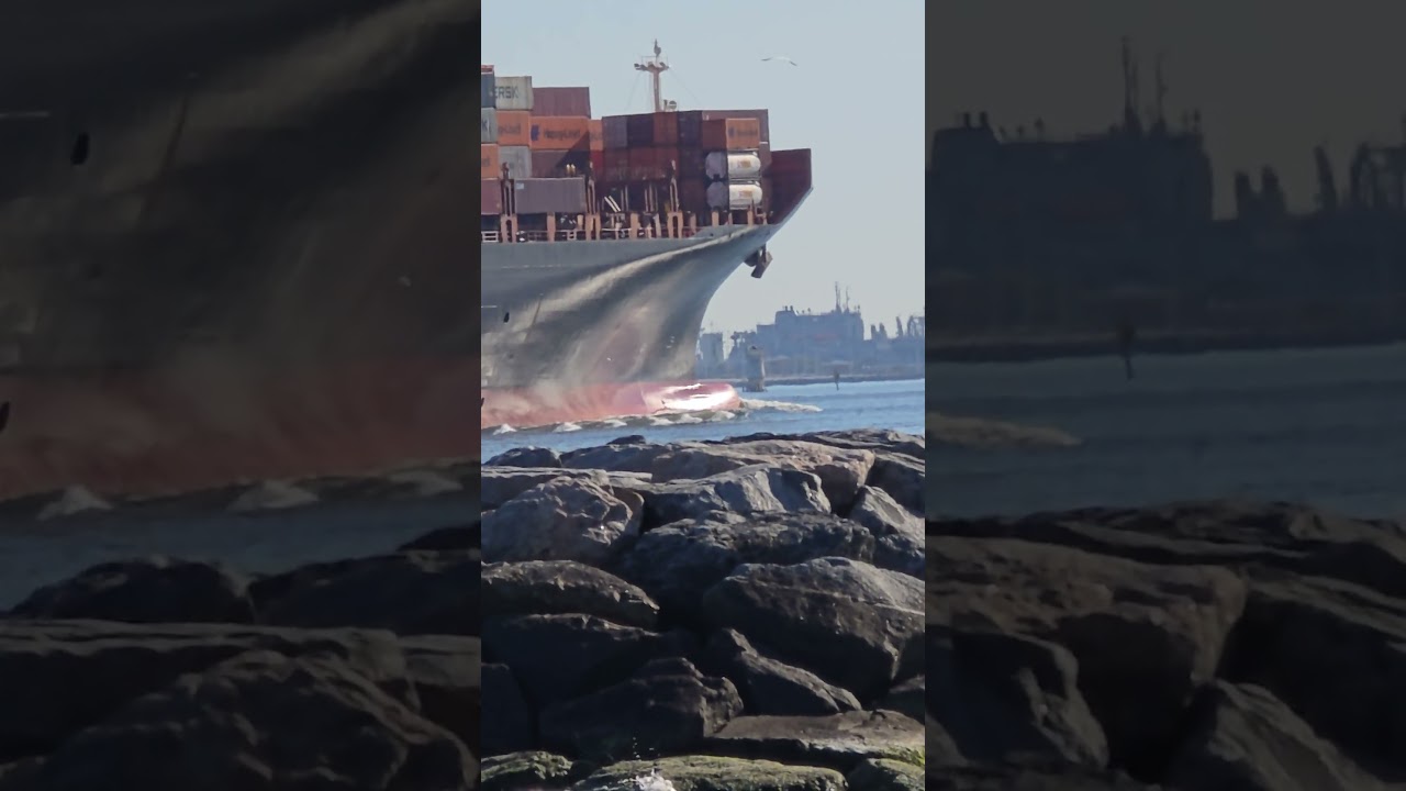 Colombia Express Gaining Speed Passing Outlook Beach Fort Monroe, Virginia🌊🌊 