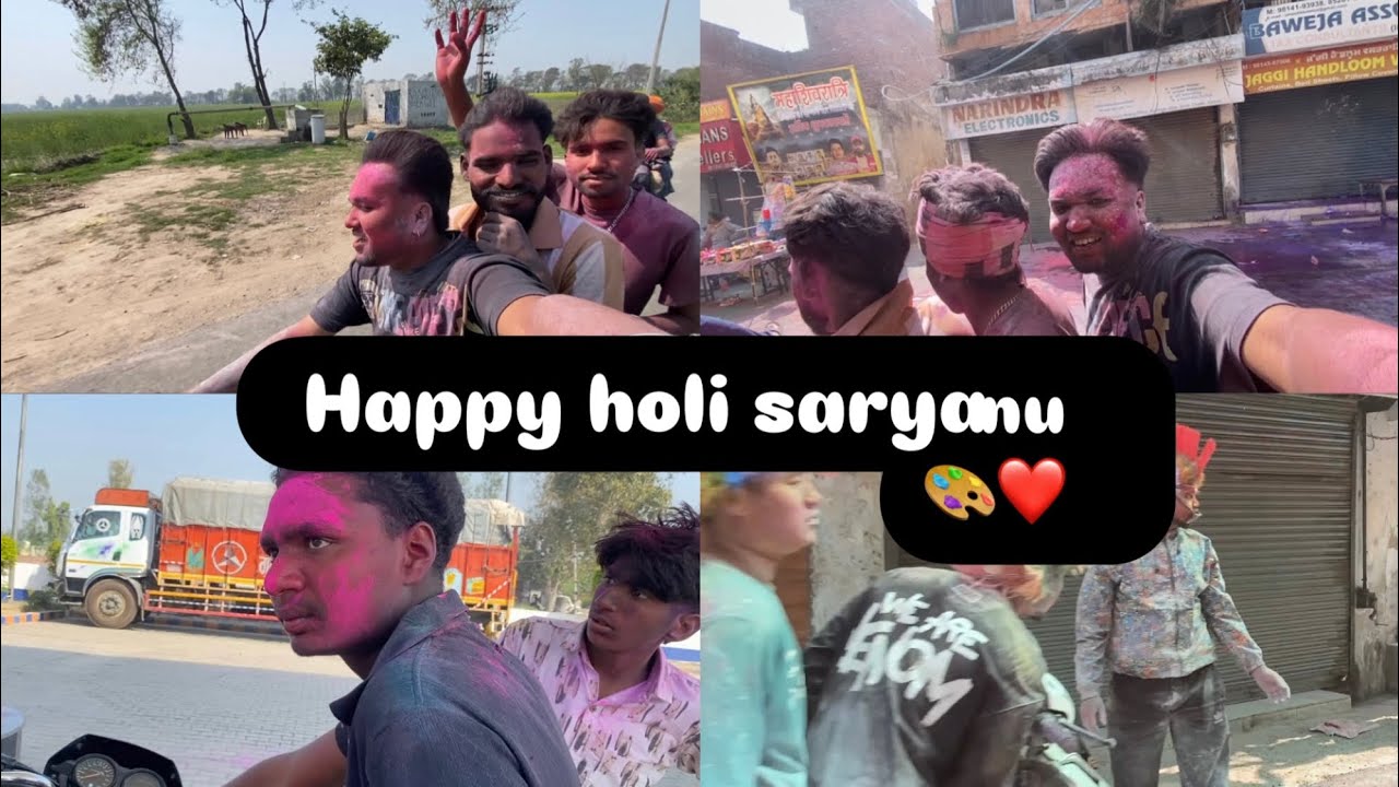 Happy holi sarya nu ajj yaara mitra nal mnai holi te full ronka laiya🎨❤️😂full enjoyment #patiala 