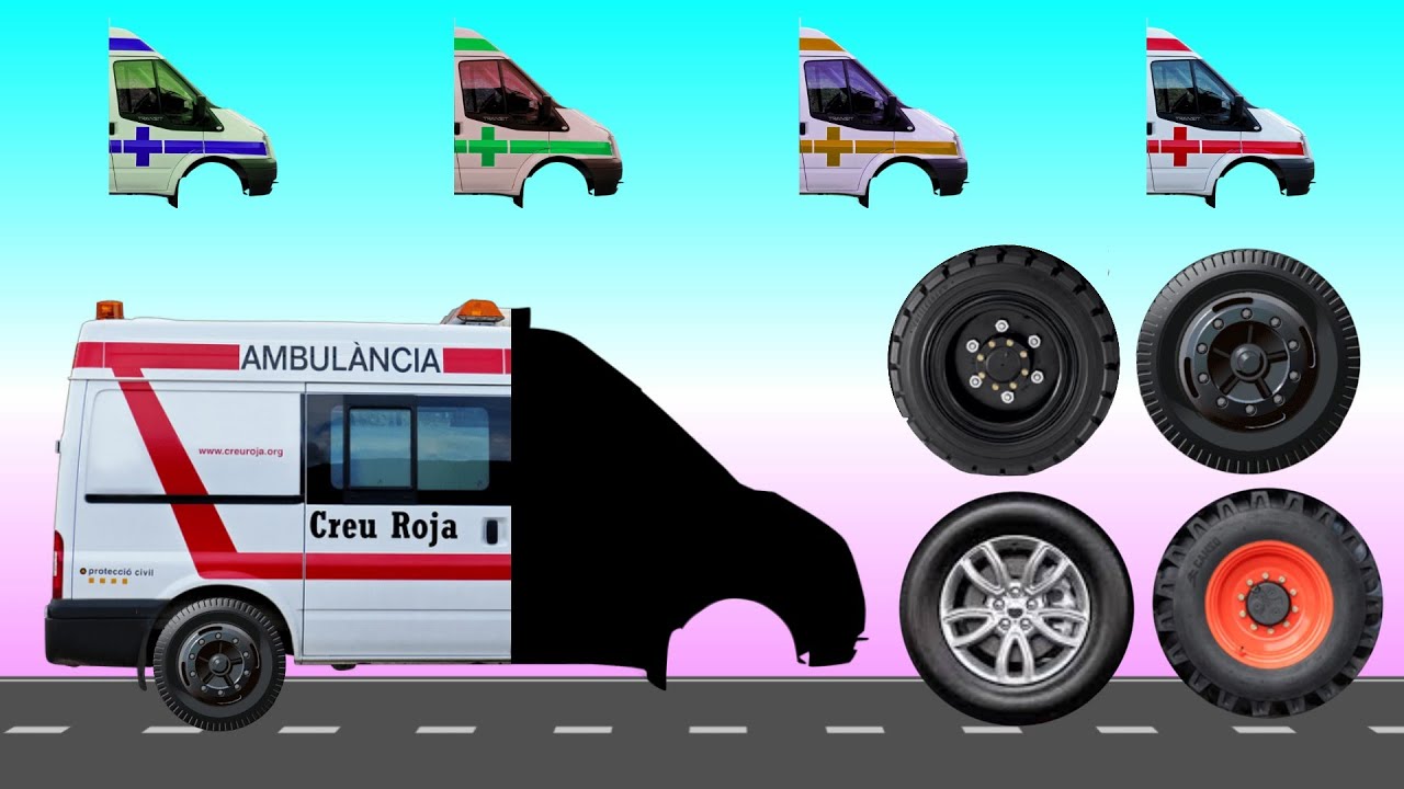 MENEBAK GAMBAR DENGAN BENAR ? MOBIL AMBULANCE CREU ROJA MOBIL POLISI MOBIL MOLEN TRUK PASIR