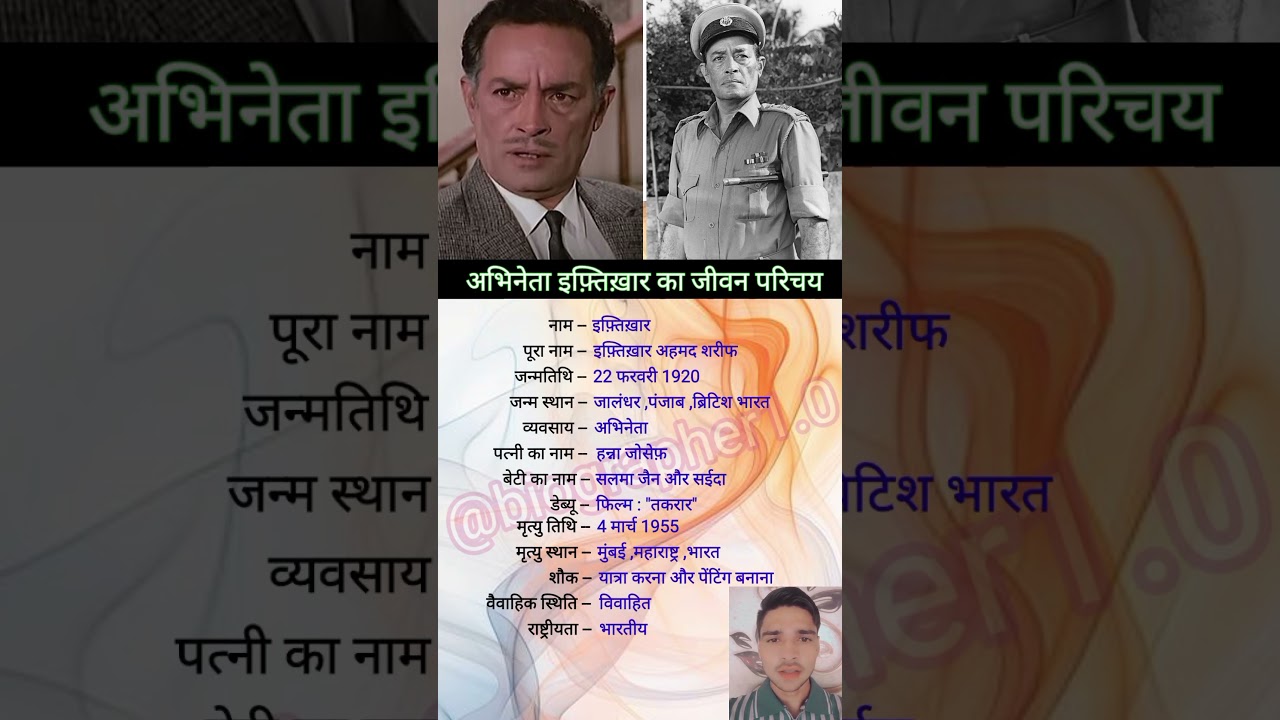 Iftekhar biography | इफ़्तिख़ार | #youtubeshorts