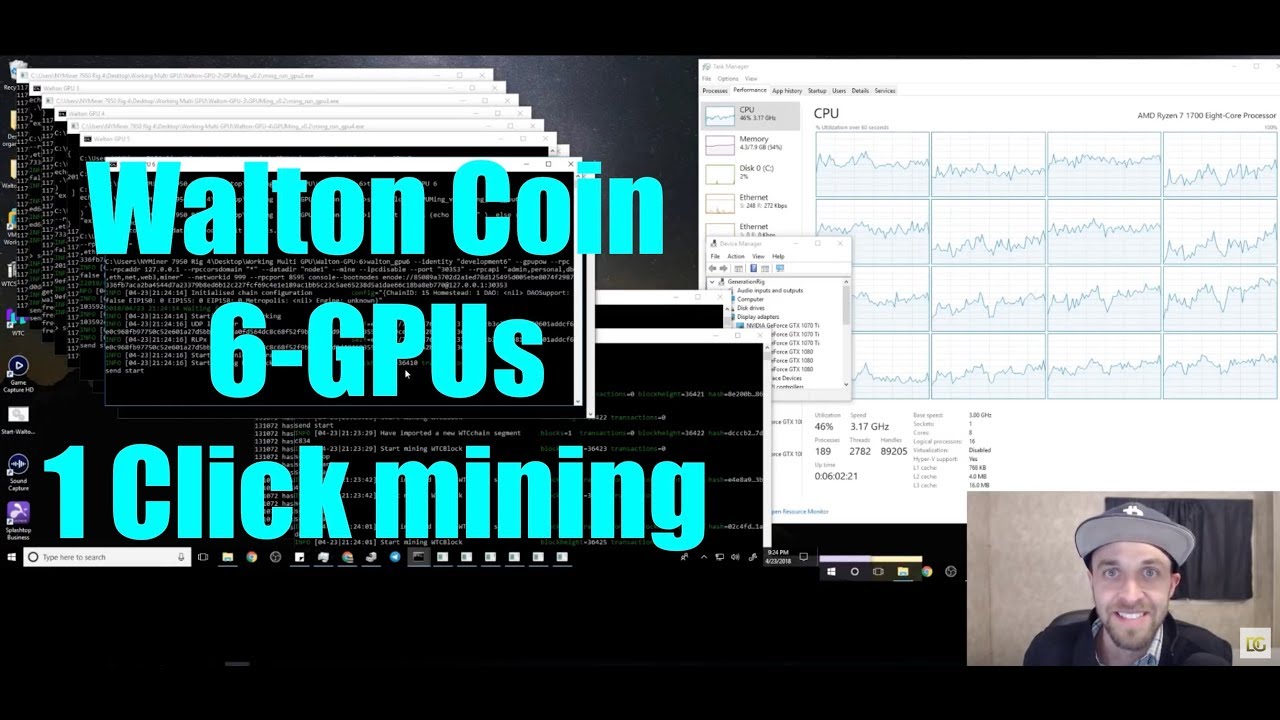 6 GPUs Auto Start Walton Coin!