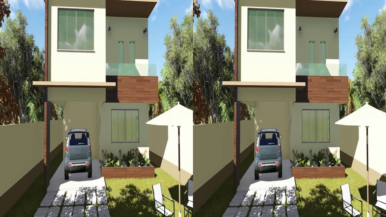 [3D] Projeto de Casa - Sobrado Contempor&acirc;neo C&oacute;d. 123 - Google Cardboard | Soprojetos.com.br