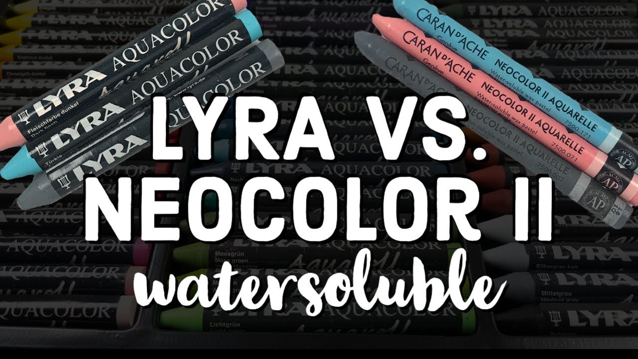 Lyra Aquacolor compare Caran D'Ache Neocolor II 2 ❀ Swatch Watersoluble Crayons Butterfly Speedpaint