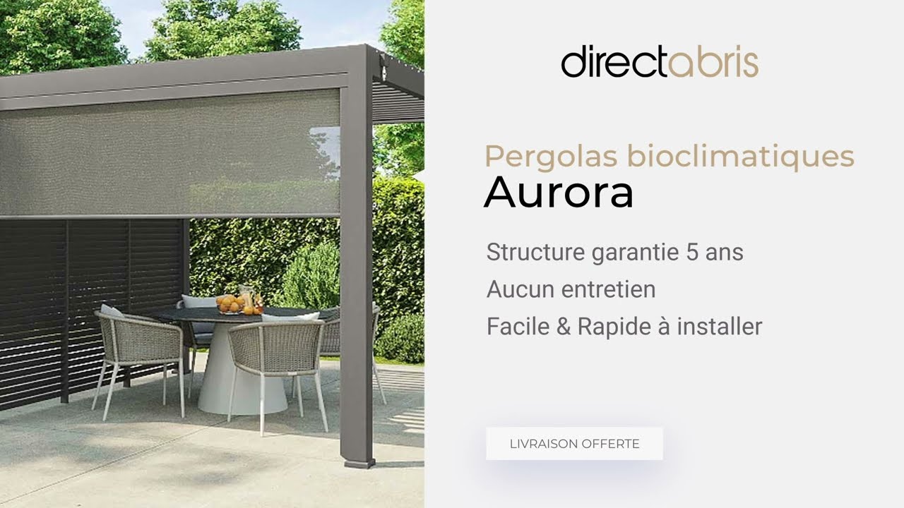 Montage Pergola bioclimatique autoportée - Lames acier