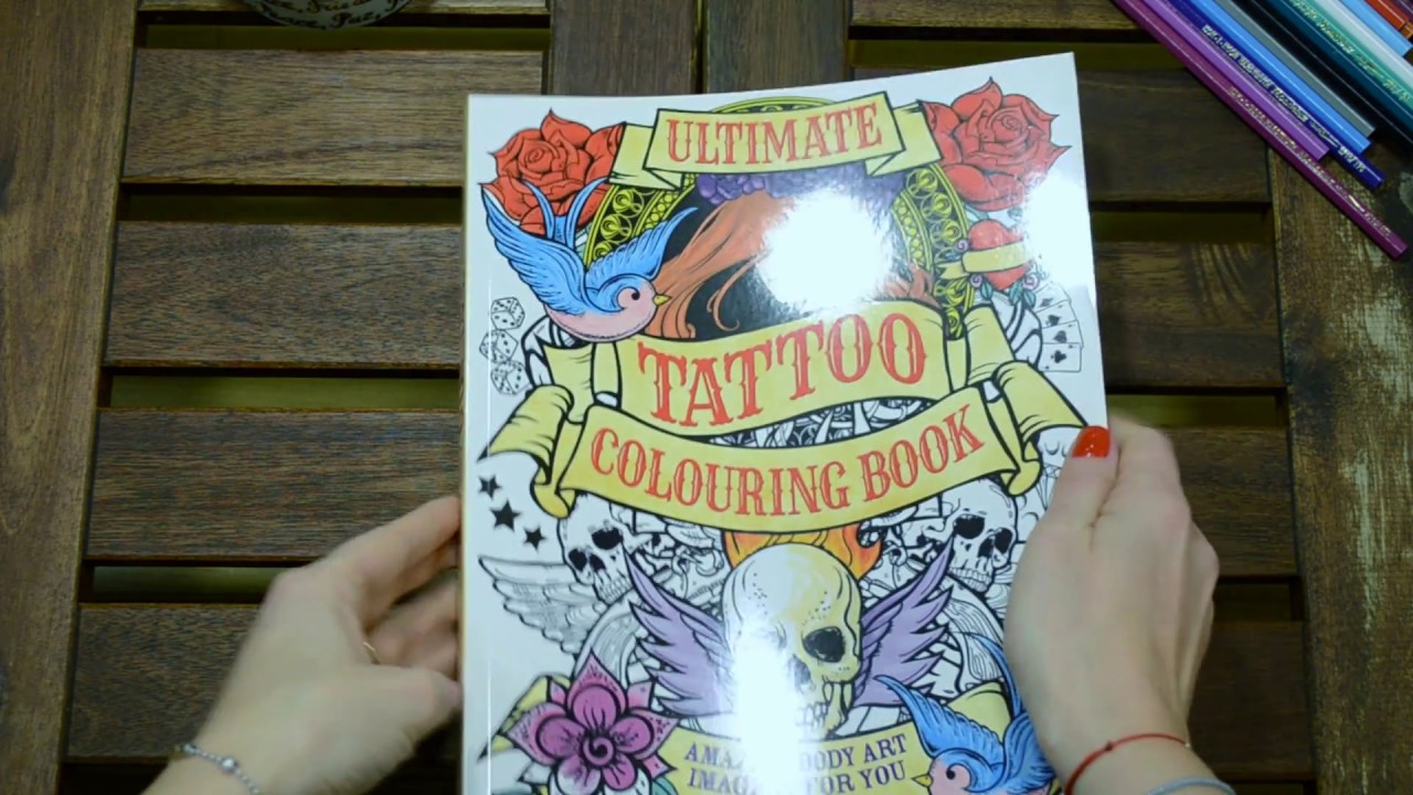 ULTIMATE TATTOO COLOURING BOOK - flip through