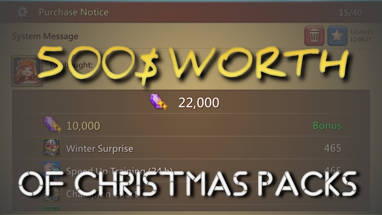 Account Upgrades! 500$ in Christmas Packs - Lords Mobile