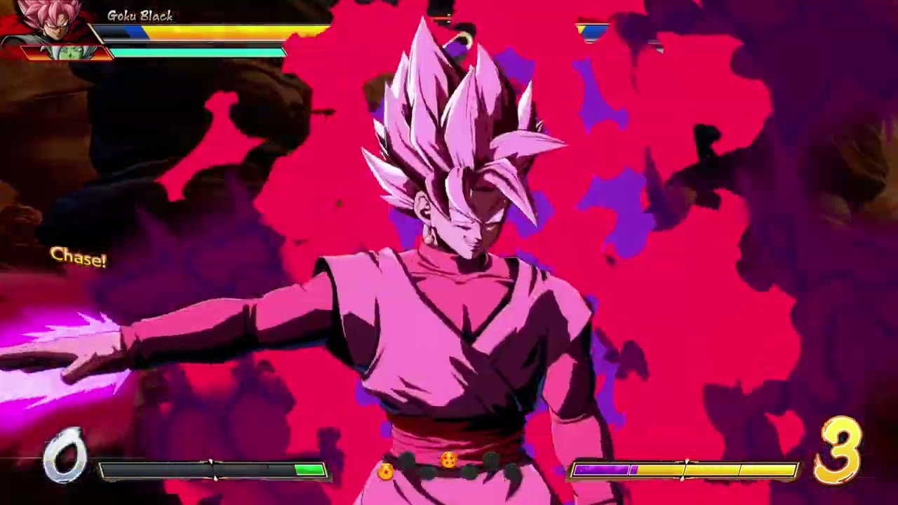 Dragon Ball FighterZ Goku Black vs Blue Goku, Blue Vegeta, and Trunks