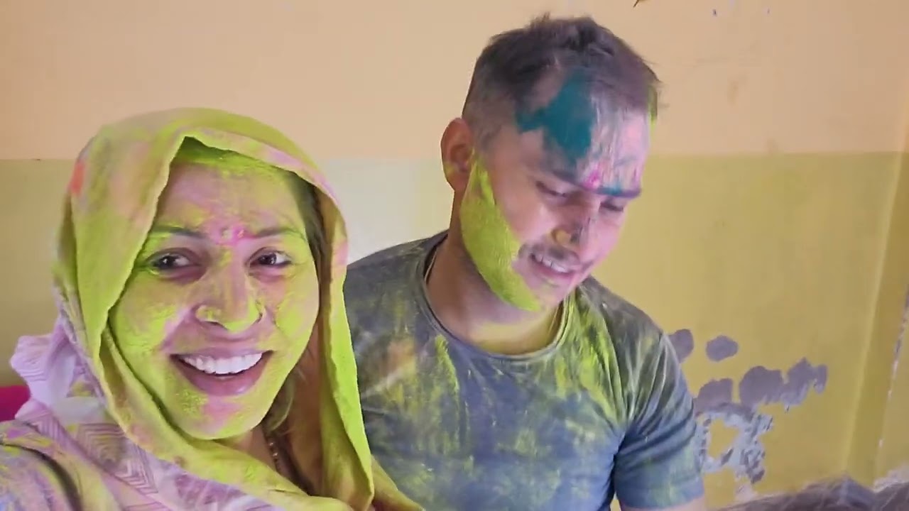 होली में सब ने मिलकर पकड़ाया kashi  को ##viralreels mini #vilog #subscribe #my #channel ☺️ 