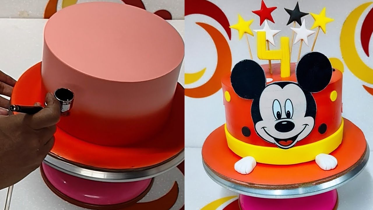 beautiful Mickey mouse cake decorating ideas || Mickey mouse cake design for birthday girl & boy ||