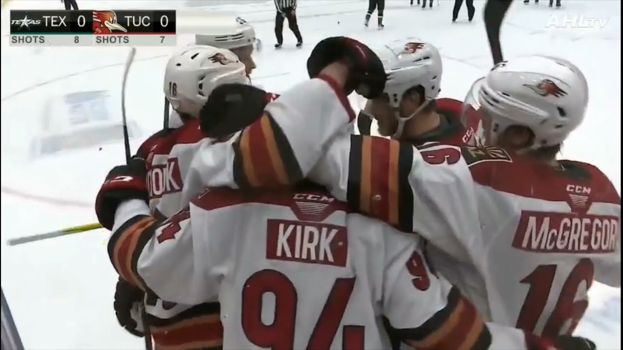Liam Kirk First AHL Goal - Tucson Roadrunners v Texas Stars