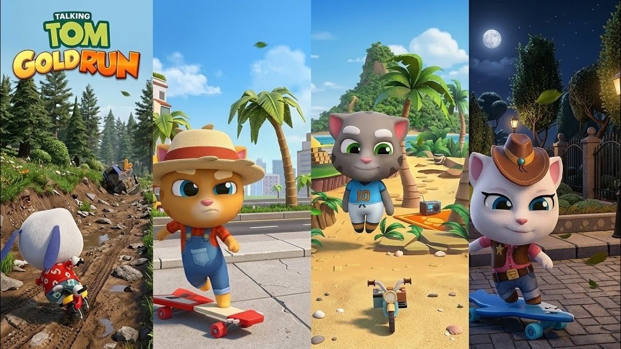 Talking Tom Gold Run: Tom, Ginger, Hank & Angela on a Mission