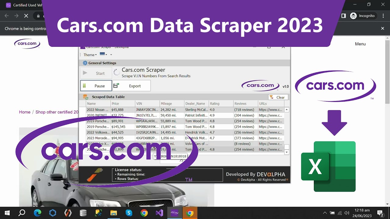 Cars com Data Scraper | Extract Car Names, Prices, VIN numbers, Dealer Names, Ratings and More!