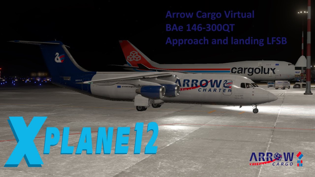 Just Flight BAe 146-300QT | Arrow Cargo Virtual | Approach and landing at LFSB
