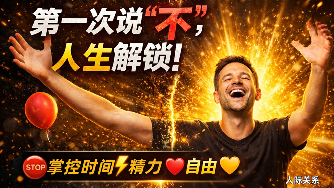 💥學會説“不”，收回人生自由！#學會説不 #邊界設立 #心理成長 #認知覺醒 #自我提昇 #人生自由 #拒絶技巧 #時間管理 #精力管理 #情緒管理 #個人成長 #成功心態 #學會説不 #拒絶技巧