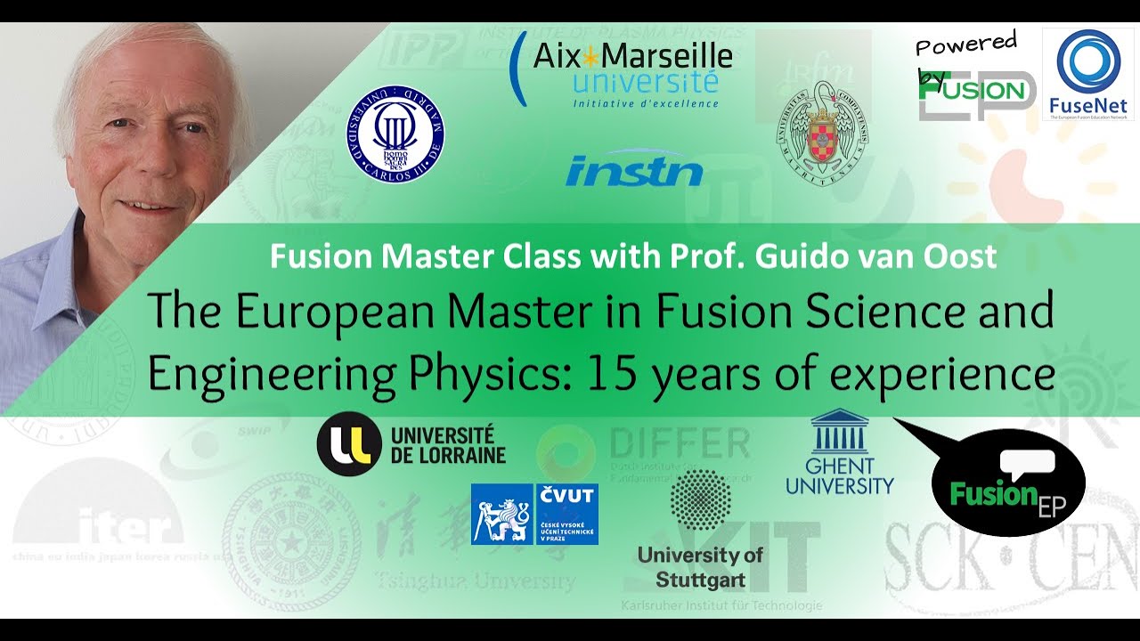 The European Master in Fusion Science and Engineering Physics: 15 years | Prof. Guido van Oost