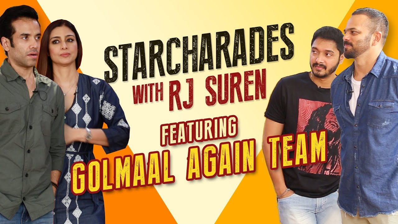 Star Charades with RJ Suren | Golmaal Again | Rohit Shetty, Tusshar Kapoor, Tabu & Shreyas Talpade