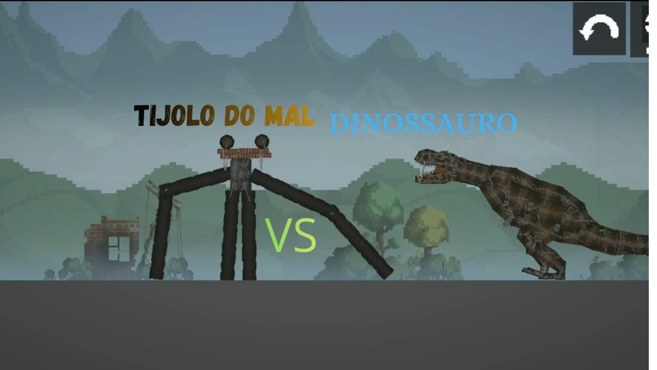 Tijolo do mal vs Dinossauro | Melon Sandbox 