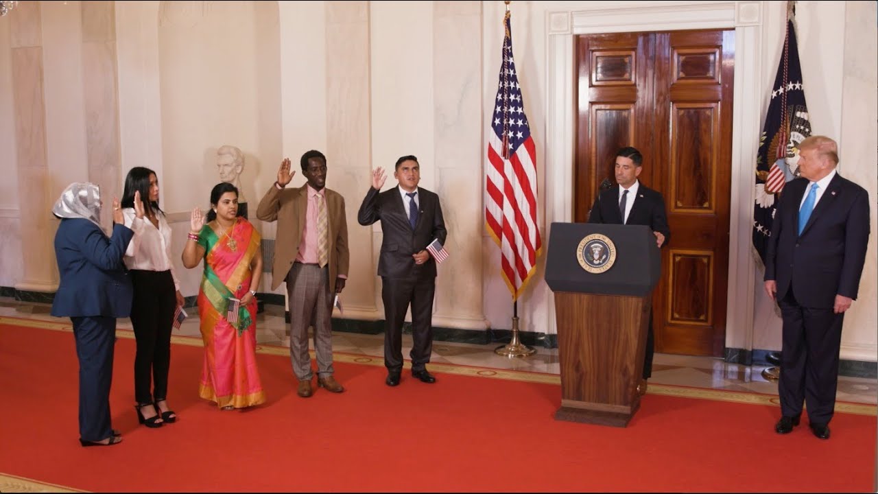 President Trump Participates in a Naturalization Ceremony at the White House