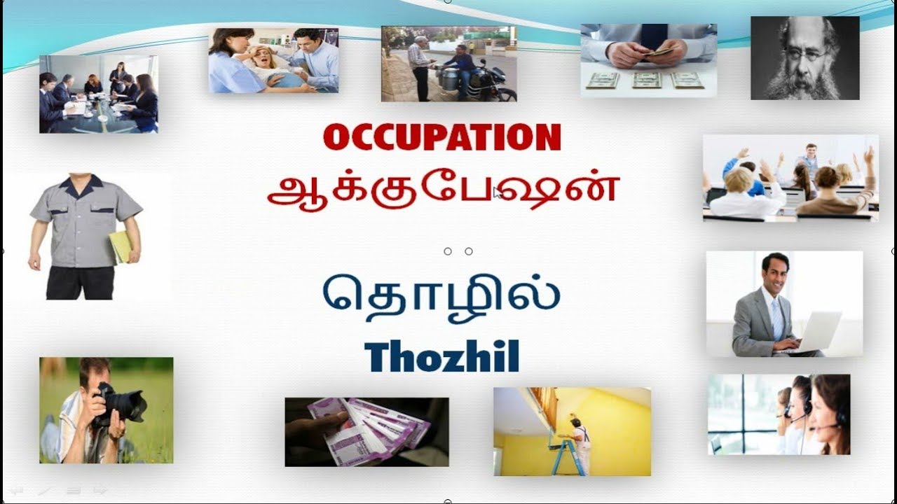 Vocabulary about Occupation with pictures including Tamil meaning  Part 2