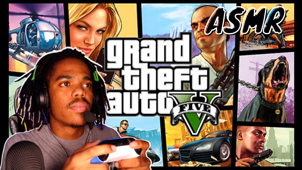 ASMR playing GTA 5 | controller sounds & gum chewing