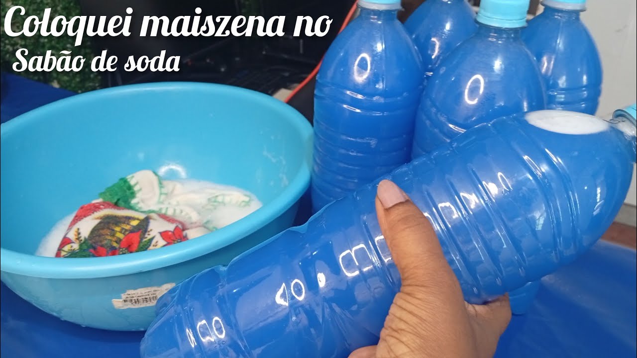 Sabão líquido caseiro com SODA + MAIZENA 💥 Rendeu e limpou muito!
