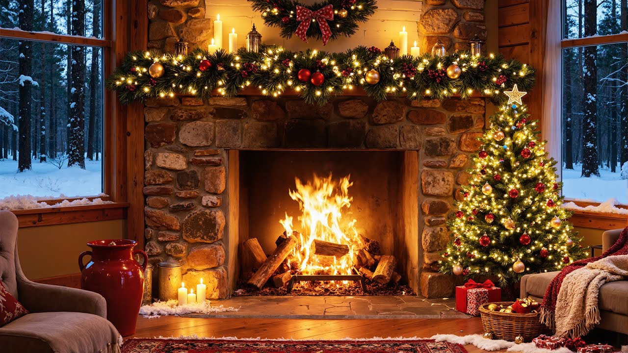 🎄 Christmas Fireplace Ambience 2026 ✨ Peaceful Christmas Music, Fireplace Glow & Gentle Winter Calm