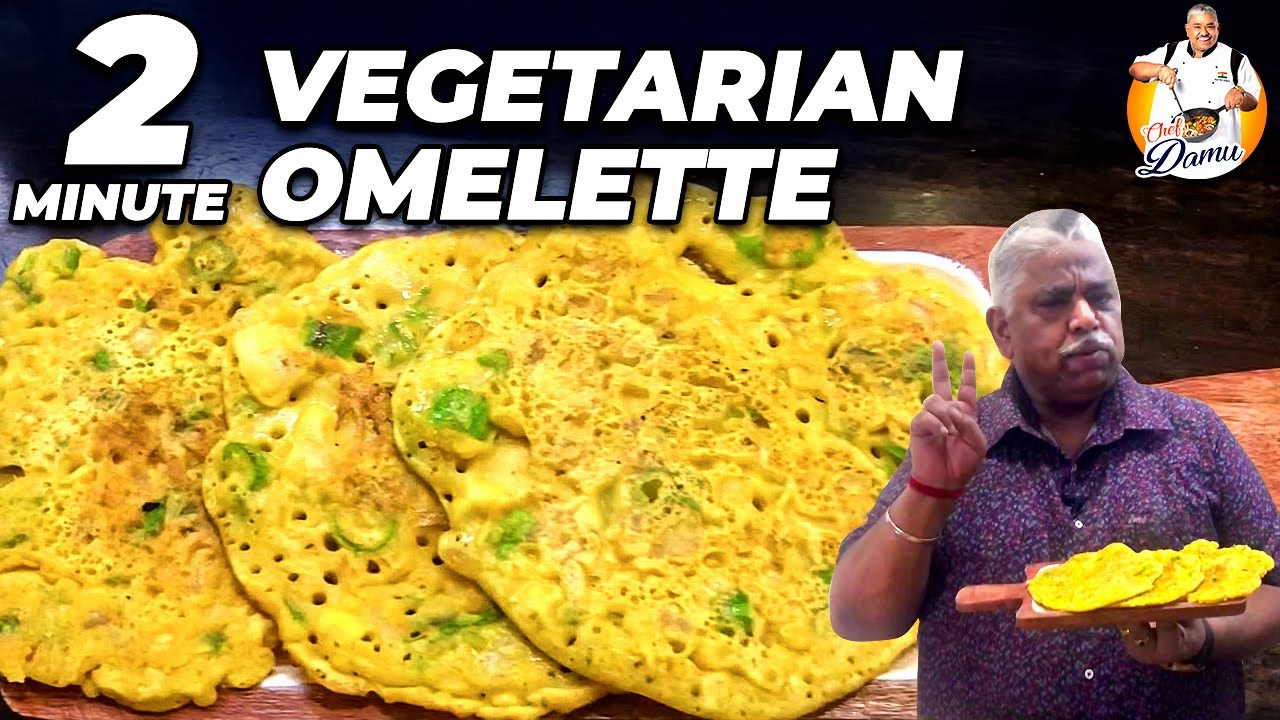 2-Minute Vegetarian Omelette | Veg. Omelette Recipe in Tamil | Chef Damu
