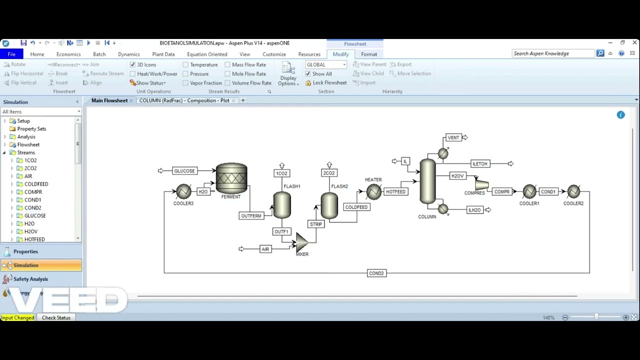 Bioethanol dehydration using ionic liquids and energy integrated distillation. #199