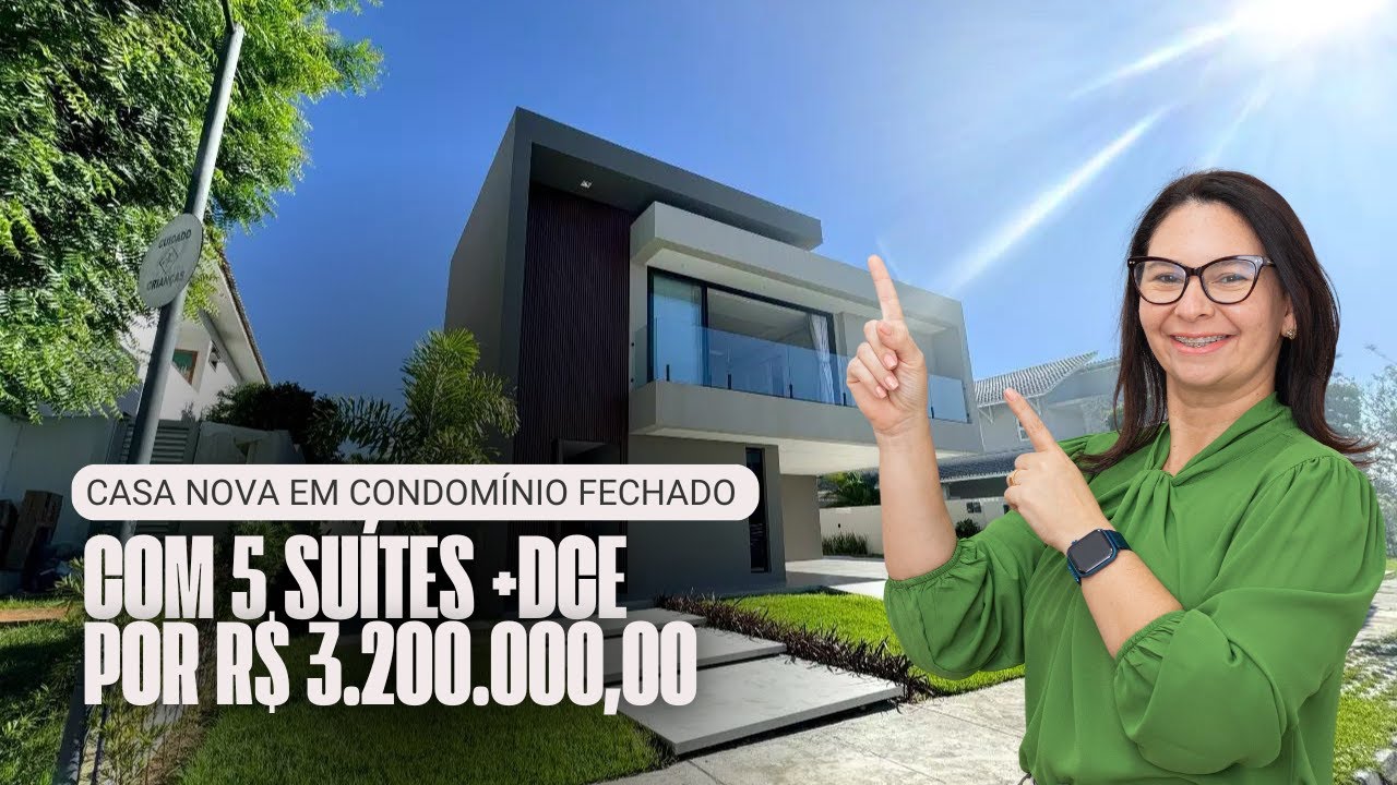 Casa nova em condomínio fechado Villas do Atlântico com 5 suítes por R$ 3.200.000,00 em Cabedelo-PB