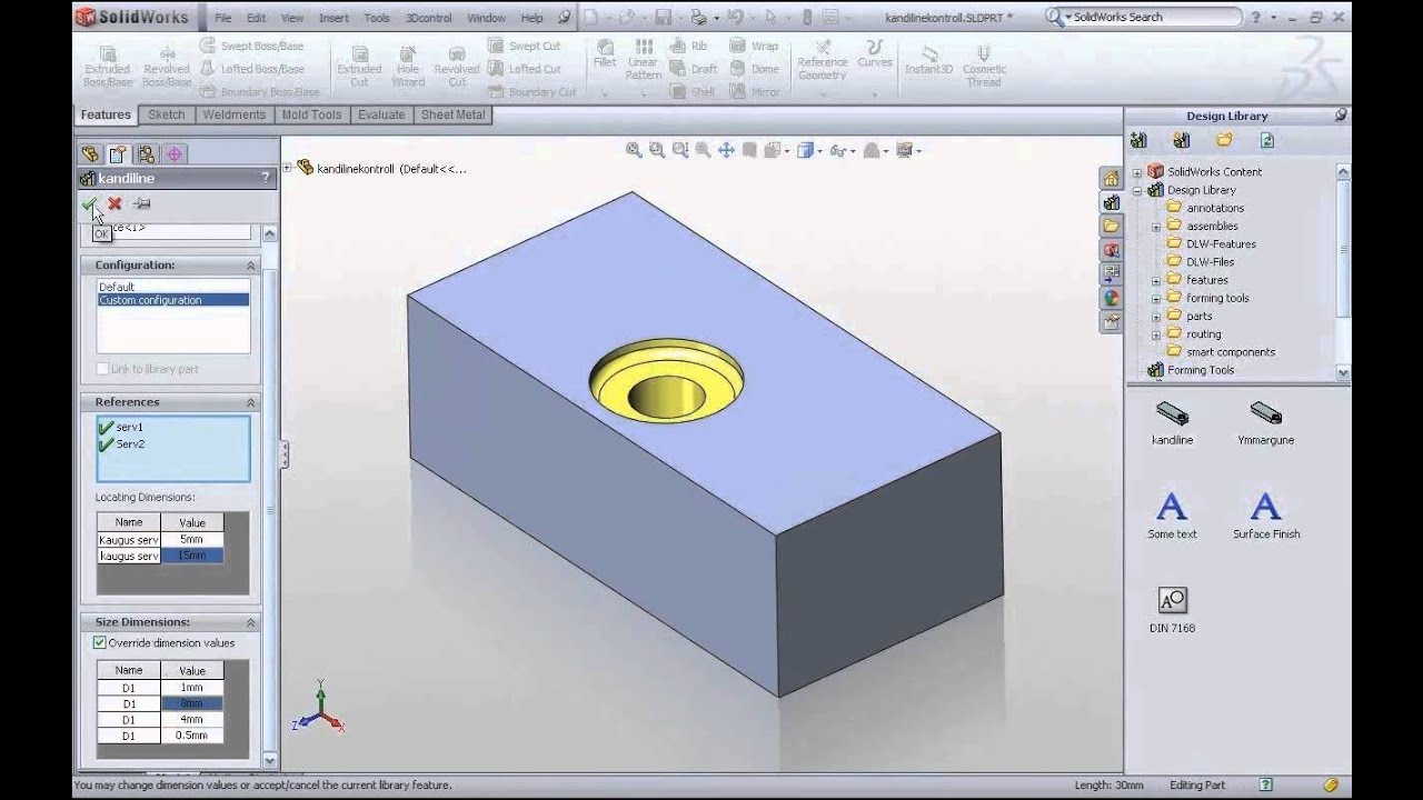 SolidWorks Design Library - Библиотека проектирования