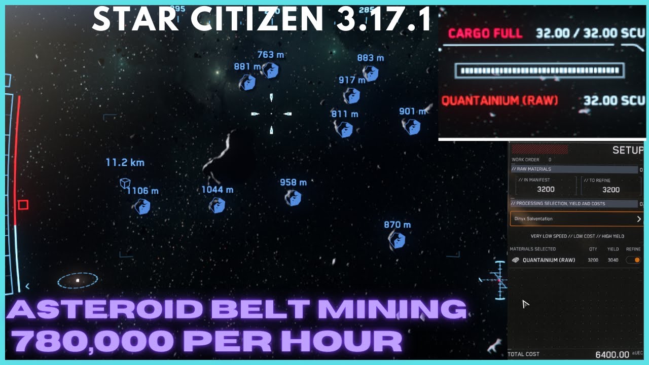 Tired of not finding quantanium on Lyria? Star Citizen 3.17.1: Asteroid Mining 
