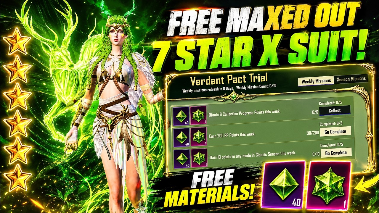 HOW TO GET FREE X-SUIT MATERIAL IN BGMI / VERDANT PACT TRIAL EVENT EXPLAINED / NEW X-SUIT BGMI