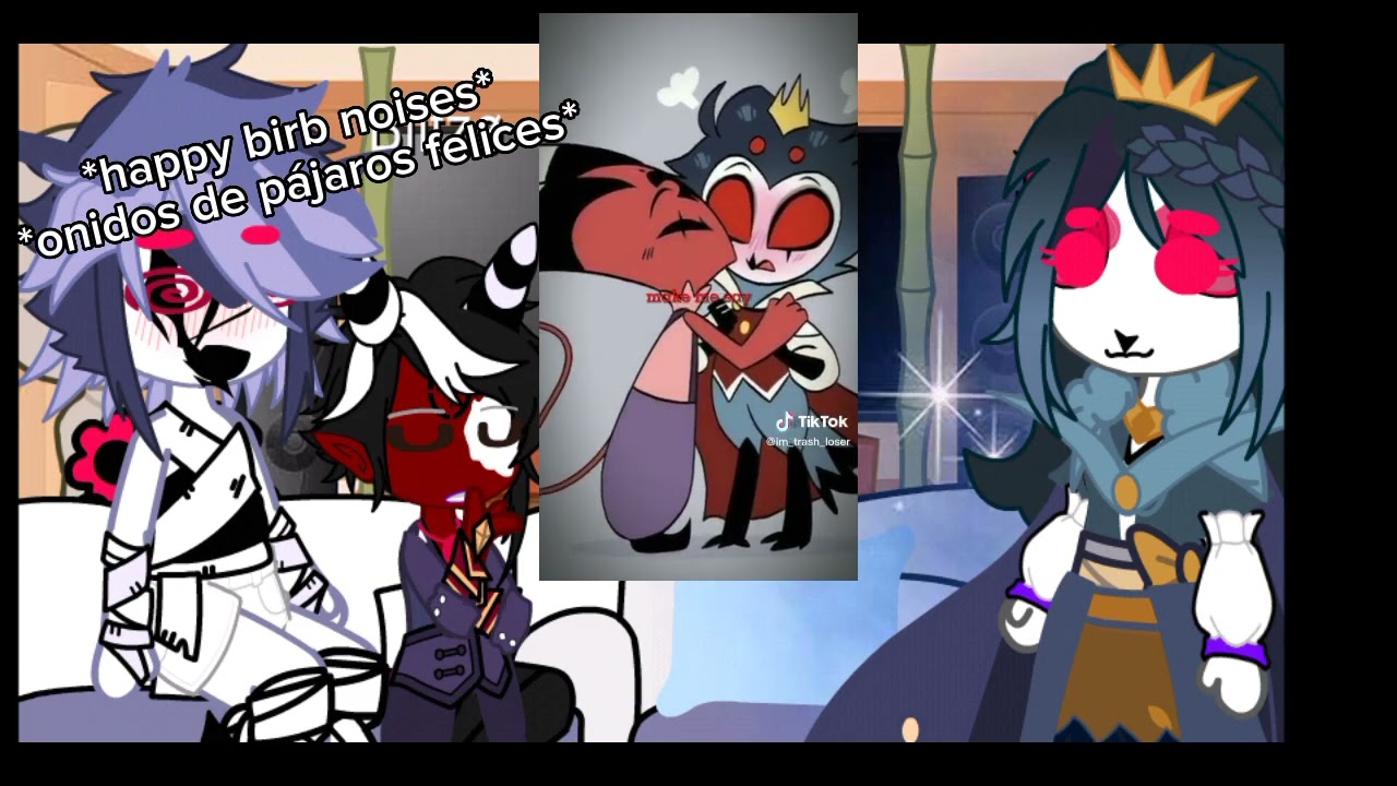 Stolas's mom + stolas, blitzø, and Octavia react to stolitz @nezukogarcia338