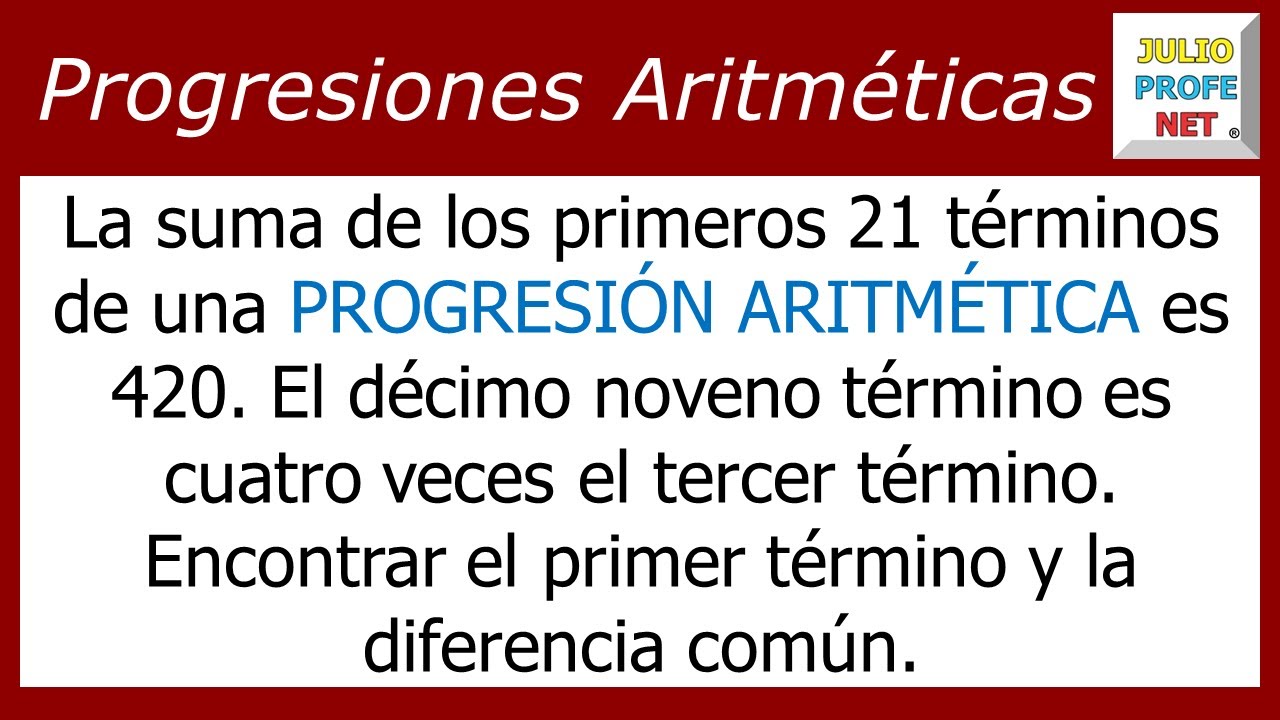 Progresiones aritméticas | Ej. 5 #julioprofe