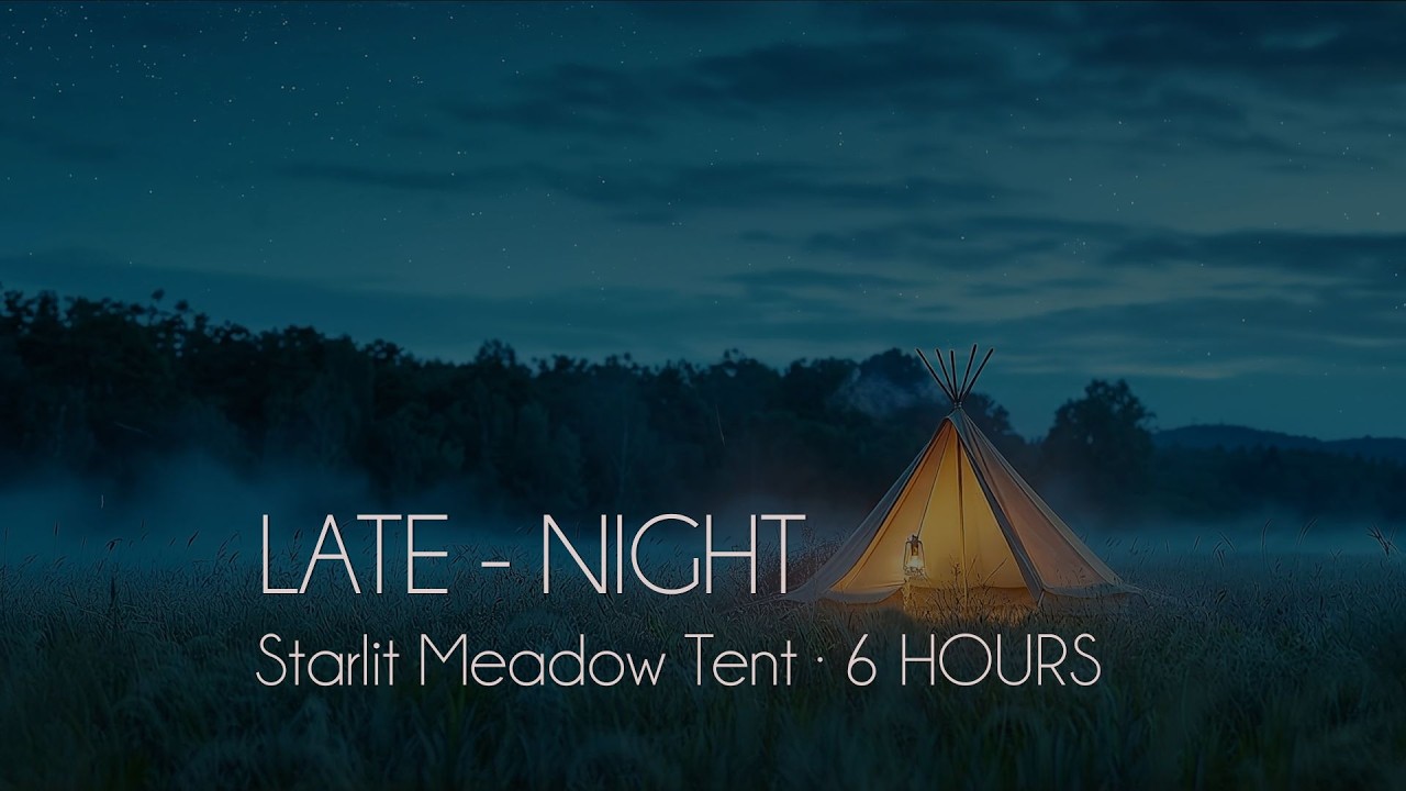 Starlit Meadow Tent · 6 HOURS | Calm Night Ambience Black Screen
