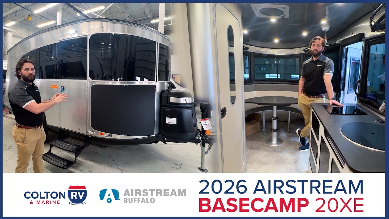 Обзор туристического прицепа Airstream Basecamp 20XE 2026 года выпуска.