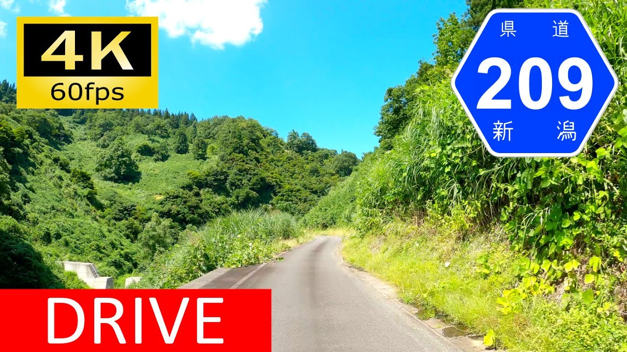 【Driving in Japan】Niigata Prefectural Route 58/209: Hitomurao - Kawai（車載動画 新潟県道58/209号）[4K]