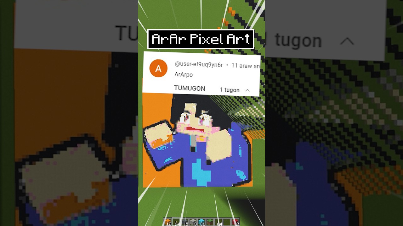 Minecraft Satisfying ArAr Pixel Sand Art Fall #shorts #minecraft #asmr