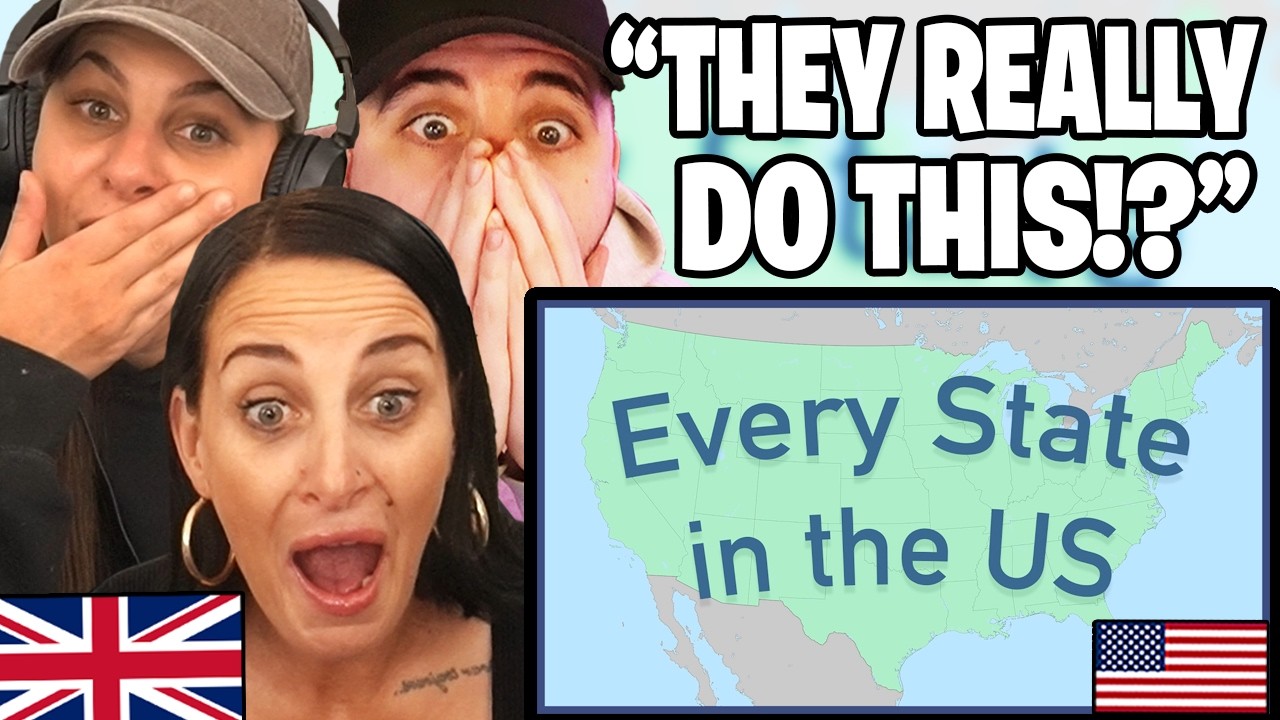 Британская семья реагирует на каждый штат в США
