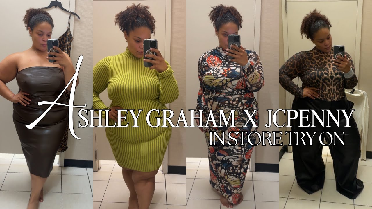 ASHLEY GRAHAM x JCPENNY *NEW* PLUS SIZE COLLECTION! | IN-STORE TRY ON + HONEST REVIEW! SIZES 0X-5X!!