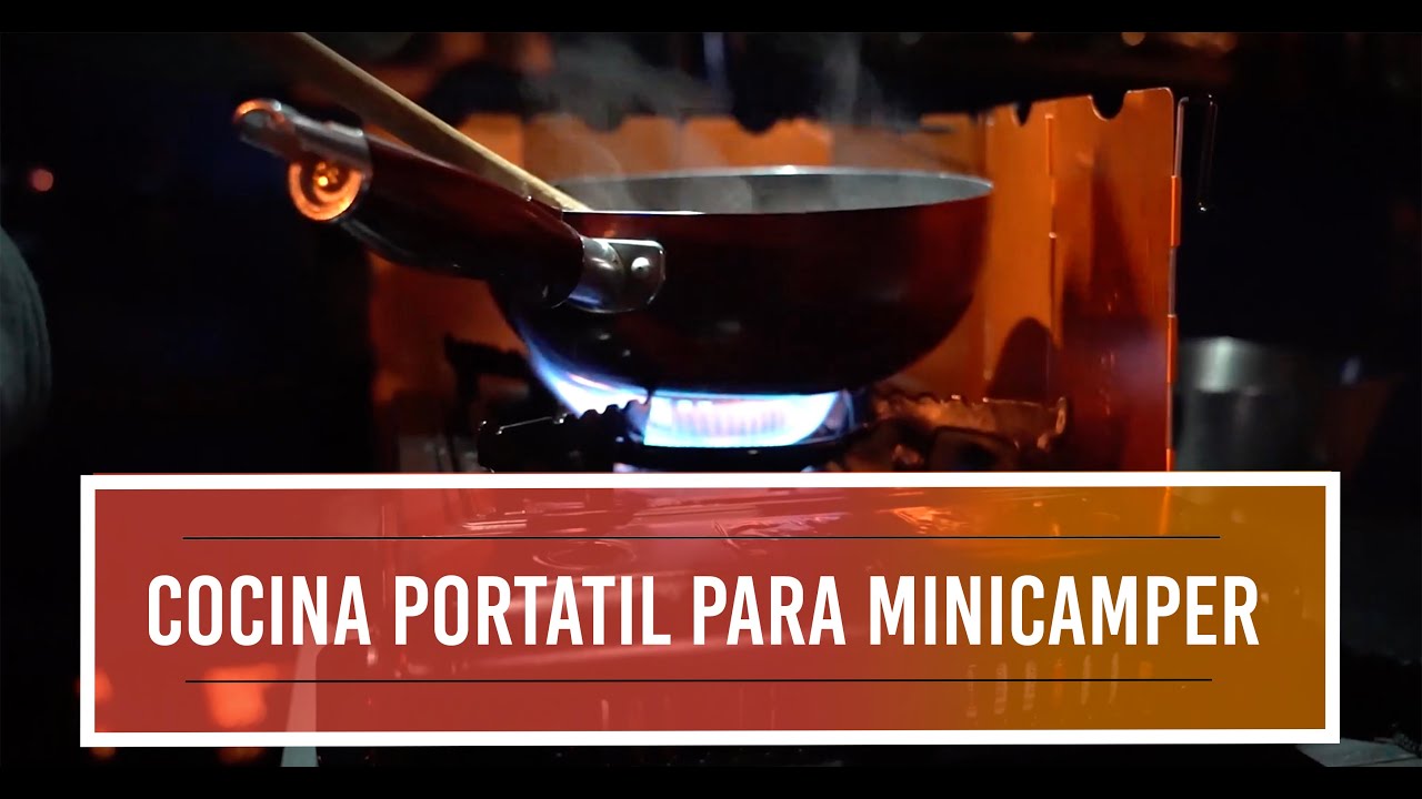 COCINA port&aacute;til de gas en la mini camper Volkswagen Caddy para dar la vuelta al mundo 🚙 (en sub)