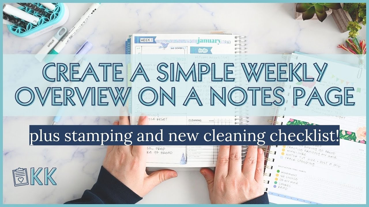 Erin Condren Functional Plan with Me Simple DIY Weekly Overview on a Notes Page with Goal Actions