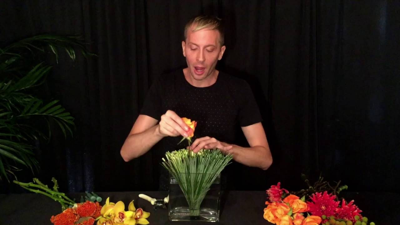 Modern Grass Fan Floral Arrangement