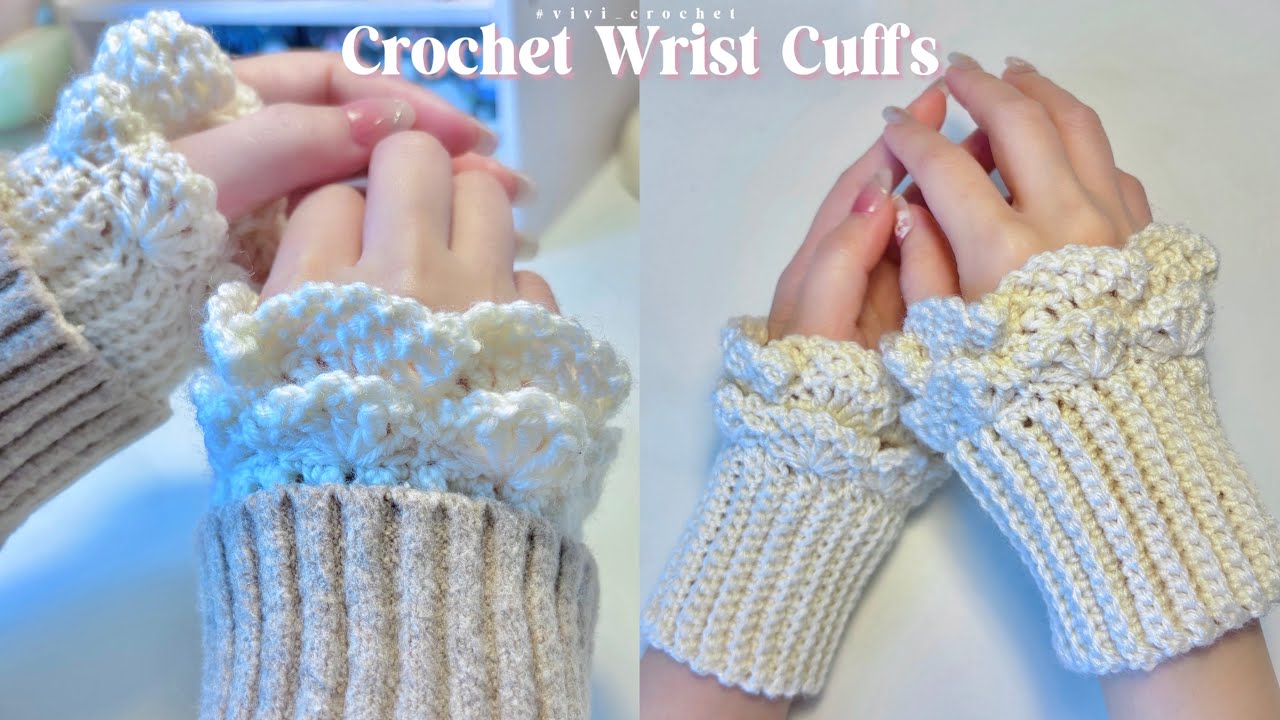 How To Crochet a Wrist Cuffs | Victorian Ruffle Wrist Cuffs ✨🎀