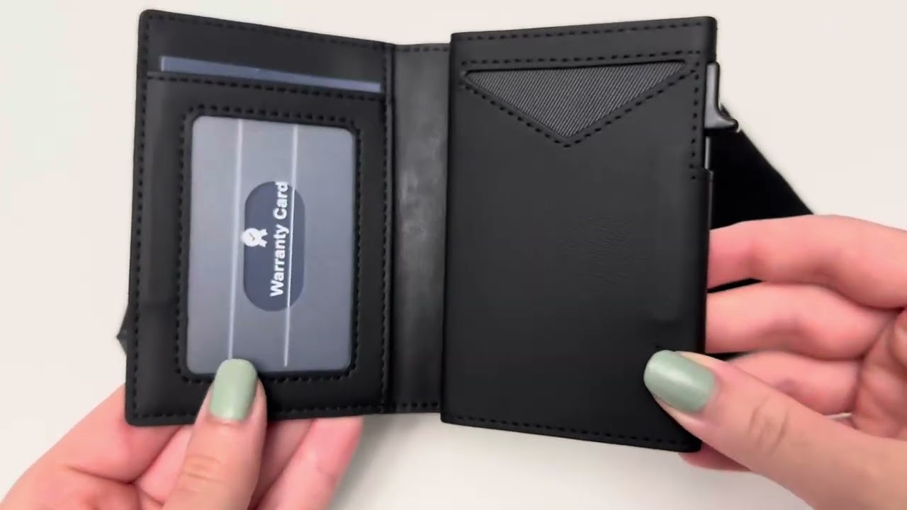Wallet for Men, RFID Wallet with Money Clip & ID Window, Minimalist Pop Up Credit Card Case 